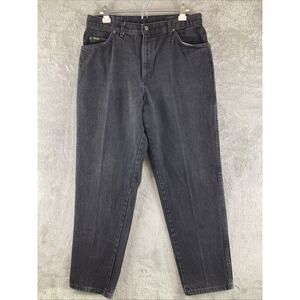 Vintage‎ HIS Jeans Men's Size 38x32 (35x31) Black Denim Straight Leg Made in USA